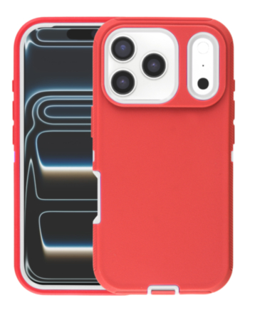 Heavy Duty Case for iPhone 17 Pro (RED & WHITE) (Only Ground Shipping)