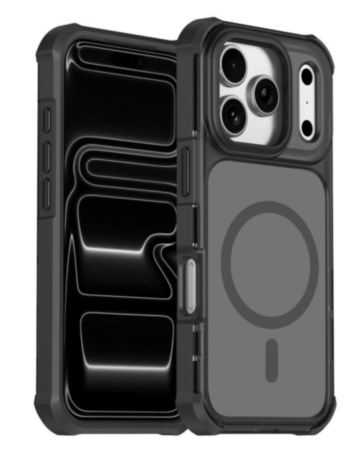 Dual Layer Electroplated Border Wireless Charging Case (BLACK) for iPhone 17 Pro (Only Ground Shipping)