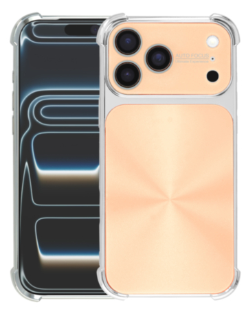CD-Pattern Electroplated Four Corner Shockproof Case - GOLD for iPhone 17 Pro (Only Ground Shipping)