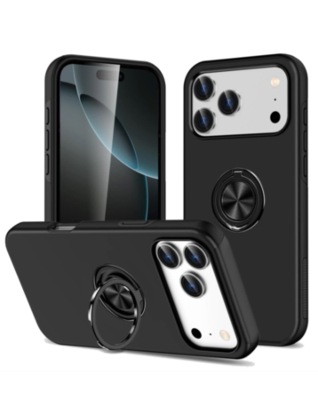 Dual Layer Case with Magnetic Ring for iPhone 17 Pro / 18 Pro (BLACK) (Only Ground Shipping)