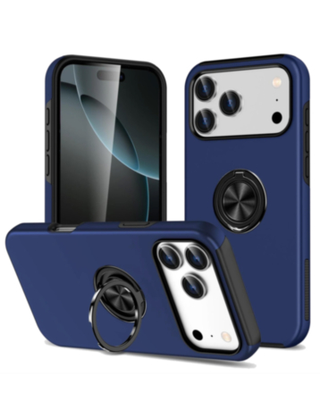 Dual Layer Case with Magnetic Ring for iPhone 17 Pro / 18 Pro (NAVY) (Only Ground Shipping)