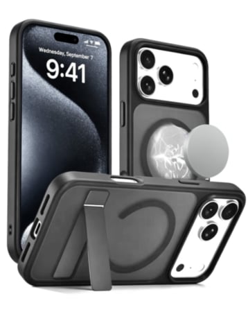 Magnetic Dual-Stand Protective Case for iPhone 17 Pro / 18 Pro (BLACK) (Only Ground Shipping)