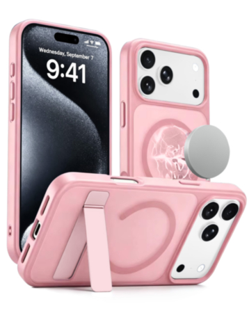 Magnetic Dual-Stand Protective Case for iPhone 17 Pro / 18 Pro (PINK) (Only Ground Shipping)