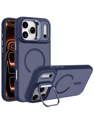 Translucent Slim Case Wireless Charging w/ Stand for iPhone 17 Pro / 18 Pro (NAVY) (Only Ground Shipping)