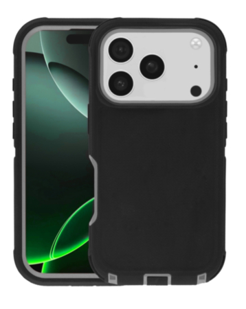 Heavy Duty Case for iPhone 17 Pro / 18 Pro (BLACK / GRAY) (Only Ground Shipping)