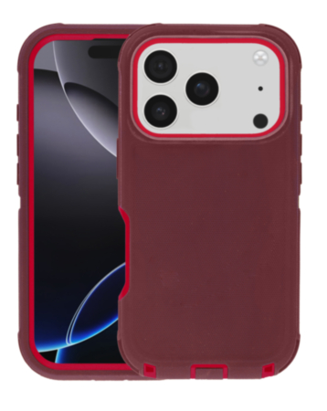 Heavy Duty Case for iPhone 17 Pro / 18 Pro (MAROON / RED) (Only Ground Shipping)