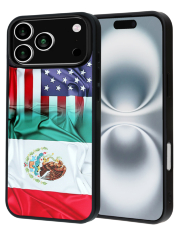 Printing Aluminum Plate Case for iPhone 17 Pro / 18 Pro (USA Mexico Flag) (Only Ground Shipping)