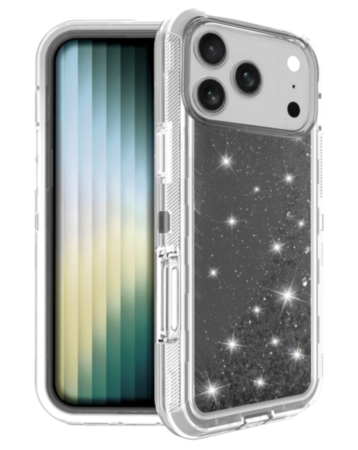 Protective Glitter Liquid Bumper Case (Black) for iPhone 17 Pro / 18 Pro (Only Ground Shipping)