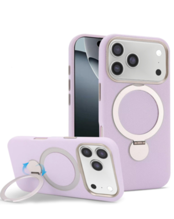 Silicone Magnetic Ring Stand Case for iPhone 17 Pro / 18 Pro (LILAC) (Only Ground Shipping)