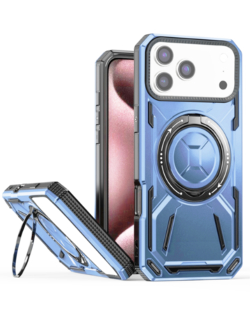Full-Body Rugged Shockproof Case with Ring Holder (Glacier) for iPhone 17 Pro / 18 Pro (Only Ground Shipping)