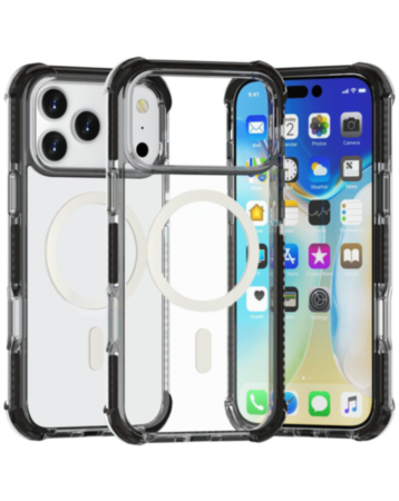 TPU Mesh Sport Case with Wireless Charging for iPhone 17 Pro / 18 Pro (BLACK) (Only Ground Shipping)