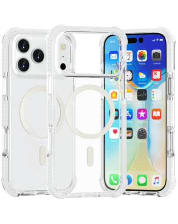 TPU Mesh Sport Case with Wireless Charging for iPhone 17 Pro / 18 Pro (WHITE) (Only Ground Shipping)