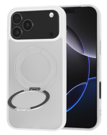 New 360 Ring Kickstand Magnetic Case for iPhone 17 Pro / 18 Pro (WHITE) (Only Ground Shipping)