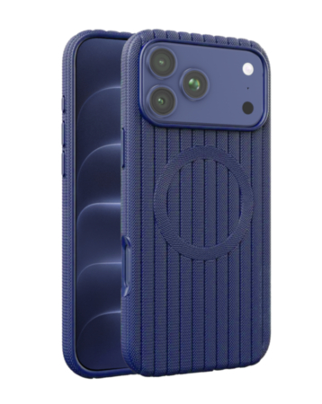 Vertical Line Texture MagSafe Case for iPhone 17 Pro / 18 Pro (NAVY) (Only Ground Shipping)