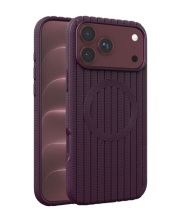 Vertical Line Texture MagSafe Case for iPhone 17 Pro / 18 Pro (Burgundy) (Only Ground Shipping)