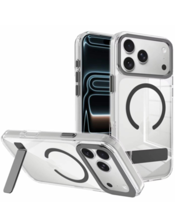 Magsafe Clear Case with Metal Stand for iPhone 17 Pro / 18 Pro (BLACK) (Only Ground Shipping)