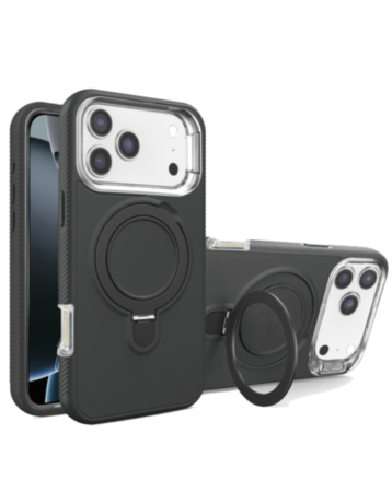 Support Heavy Duty Case with Wireless Charging Kickstand (Black) for iPhone 17 Pro / 18 Pro (Only Ground Shipping)