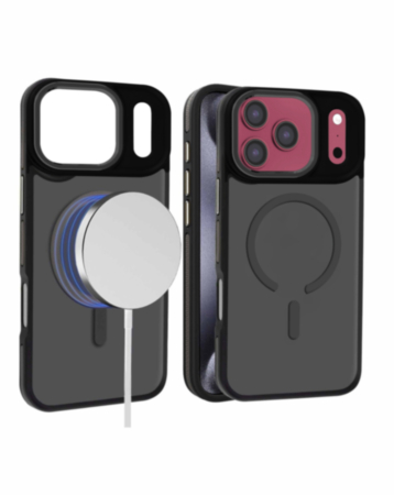 Slim Non-Slip Translucent Matte Wireless Charging Case (Black) for iPhone 17 Pro / 18 Pro (Only Ground Shipping)