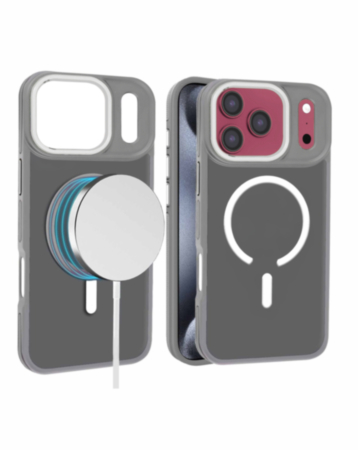 Slim Non-Slip Translucent Matte Wireless Charging Case (Gray) for iPhone 17 Pro / 18 Pro (Only Ground Shipping)