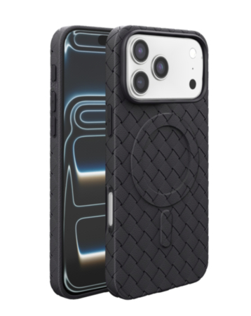 Woven Pattern MagSafe Case for iPhone 17 Pro / 18 Pro (BLACK) (Only Ground Shipping)