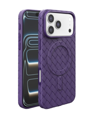 Woven Pattern MagSafe Case for iPhone 17 Pro / 18 Pro (PURPLE) (Only Ground Shipping)