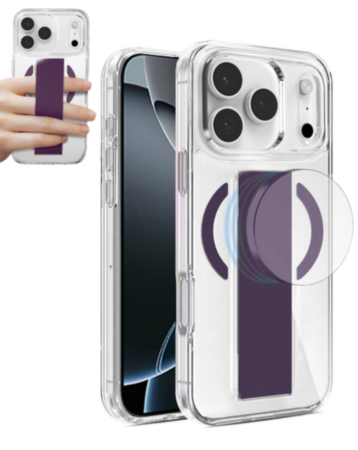 Hard Clear Case with MagGrip for iPhone 17 Pro / 18 Pro (PURPLE) (Only Ground Shipping)