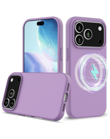 Soft Solid Silicone Case with Wireless Charging for iPhone 17 Pro / 18 Pro (LILAC) (Only Ground Shipping)