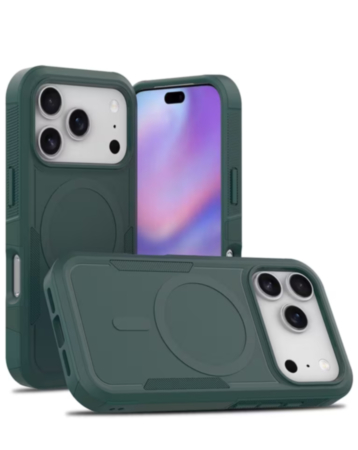 Magnetic Dual-Layer Shockproof Case for iPhone 17 Pro / 18 Pro (DARK GREEN) (Only Ground Shipping)