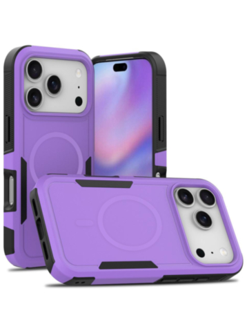 Magnetic Dual-Layer Shockproof Case for iPhone 17 Pro / 18 Pro (PURPLE) (Only Ground Shipping)
