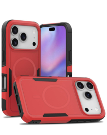 Magnetic Dual-Layer Shockproof Case for iPhone 17 Pro / 18 Pro (RED) (Only Ground Shipping)
