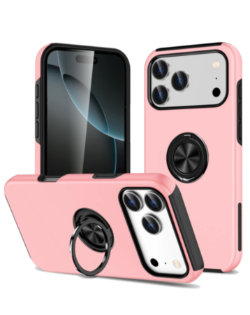 Dual Layer Case with Magnetic Ring for iPhone 17 Pro Max / 18 Pro Max (PINK) (Only Ground Shipping)