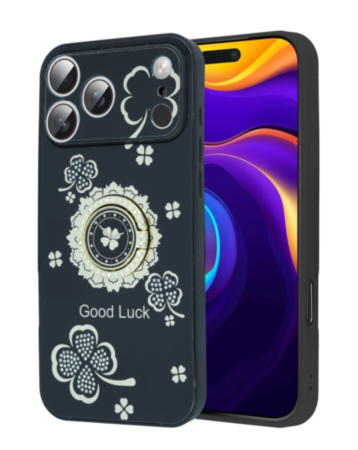 Luxury Printed Ring Holder Case for iPhone 17 Pro Max / 18 Pro Max (BLACK MANDALA) (Only Ground Shipping)