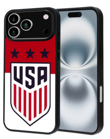 Printing Aluminum Plate Case for iPhone 17 Pro Max / 18 Pro Max (USA Soccer Shield) (Only Ground Shipping)