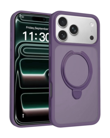 Slim Clear Case with Foldable Ring Stand for iPhone 17 Pro Max / 18 Pro Max (PURPLE) (Only Ground Shipping)