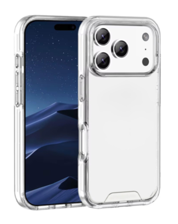 Hard Clear Case with Metal Button for iPhone 17 Pro Max / 18 Pro Max (CLEAR) (Only Ground Shipping)