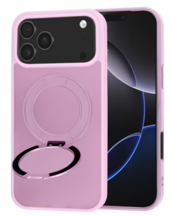 New 360 Ring Kickstand Magnetic Case for iPhone 17 Pro Max / 18 Pro Max (PINK) (Only Ground Shipping)