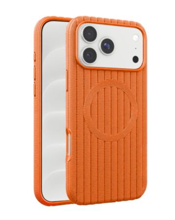 Vertical Line Texture MagSafe Case for iPhone 17 Pro Max / 18 Pro Max (ORANGE) (Only Ground Shipping)