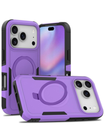 Protective Hybrid Magnetic 360 Ring Case for iPhone 17 Pro Max / 18 Pro Max (PURPLE) (Only Ground Shipping)