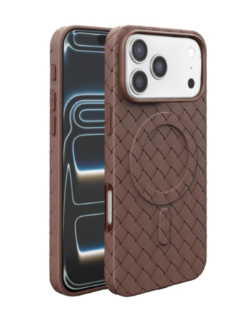Woven Pattern MagSafe Case for iPhone 17 Pro Max / 18 Pro Max (BROWN) (Only Ground Shipping)