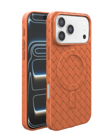 Woven Pattern MagSafe Case for iPhone 17 Pro Max / 18 Pro Max (ORANGE) (Only Ground Shipping)