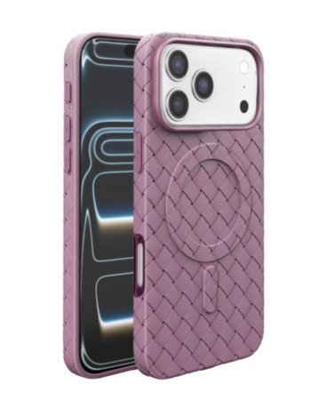 Woven Pattern MagSafe Case for iPhone 17 Pro Max / 18 Pro Max (PINK) (Only Ground Shipping)