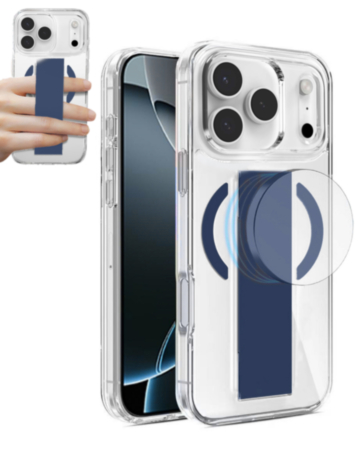 Hard Clear Case with MagGrip for iPhone 17 Pro Max / 18 Pro Max (BLUE) (Only Ground Shipping)