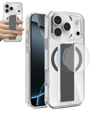 Hard Clear Case with MagGrip for iPhone 17 Pro Max / 18 Pro Max (DARK GRAY) (Only Ground Shipping)