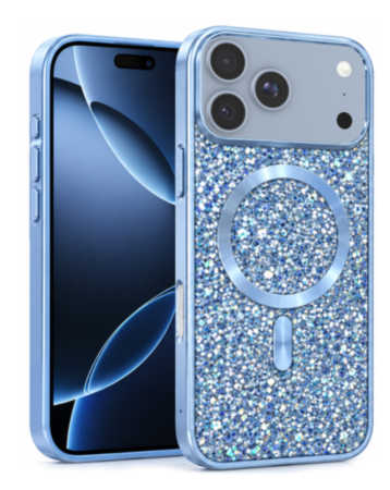 Wireless Charging Bling Diamond Crystal Case (Glacier) for iPhone 17 Pro Max / 18 Pro Max (Only Ground Shipping)