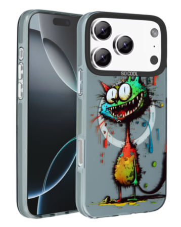 Animal Graffiti Design Wireless Charging Case for iPhone 17 Pro Max / 18 Pro Max (GREEN TRICKSTER) (Only Ground Shipping)