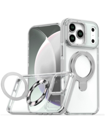 Transparent Wireless Charging Kickstand Case (Clear) for iPhone 17 Pro Max / 18 Pro Max (Only Ground Shipping)