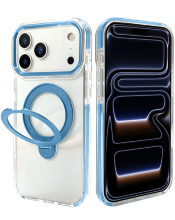 Transparent Magnetic Case with Kickstand (Glacier) for iPhone 17 Pro Max / 18 Pro Max (Only Ground Shipping)