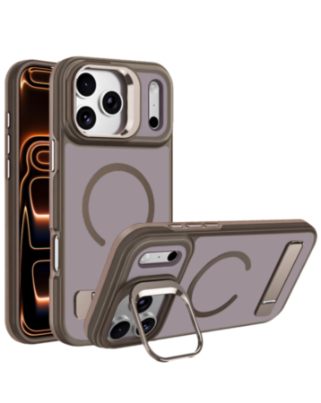 Translucent Slim Case Wireless Charging w/ Stand for iPhone 17 Pro / 18 Pro (BROWN) (Only Ground Shipping)