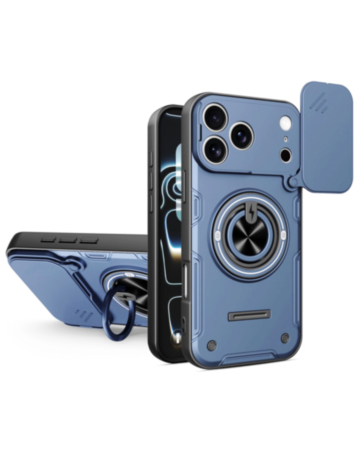 Magnetic Ring Stand Case with Camera Cover (Glacier) for iPhone 17 Pro Max / 18 Pro Max (Only Ground Shipping)
