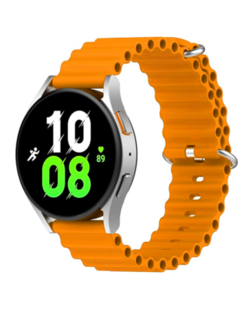 Ocean Band Silicone Sport Strap Band with Double Metal Rings for Galaxy Watch (20mm) (ORANGE) (Only Ground Shipping)